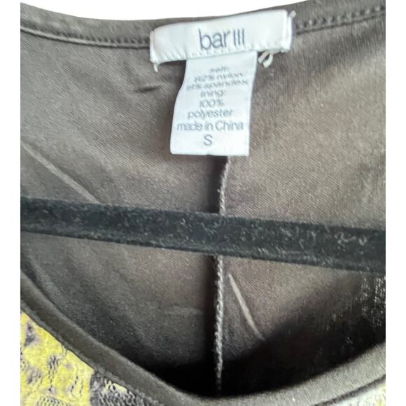 BAR III Sleeveless Mesh Lace DRESS Women's Small Black Yellow Pink Gray Lined - Picture 8 of 9